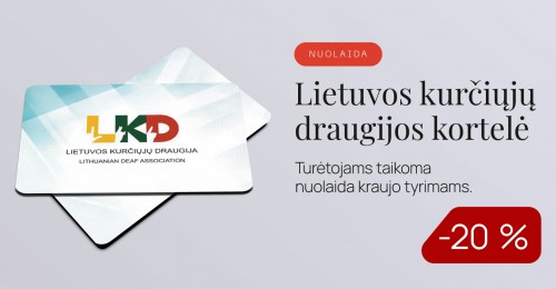 Nuolaida su Lietuvos kurčiųjų draugijos kortele