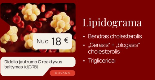 Perkant lipidogramą - dovana djCRB tyrimas!