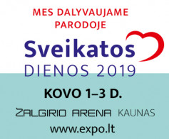Susitikime parodoje ,,Sveikatos dienos 2019''!