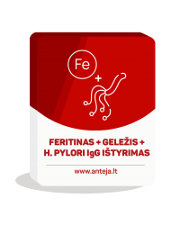 Feritinas + Geležis + H. pylori IgG