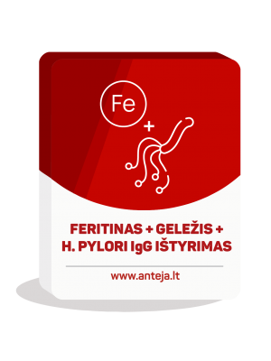Feritinas + Geležis + H. pylori IgG