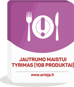 Jautrumo maistui tyrimas. Išplėstinis (108 produktų)